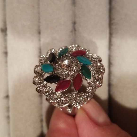 Sterling silver diamond ring size 7 - Picture 4 of 4